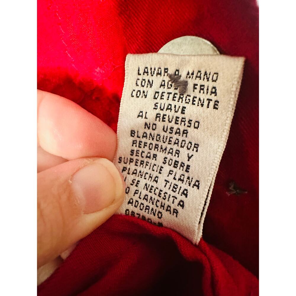 Vintage Units Red Brown Patchwork Silver Button C… - image 6